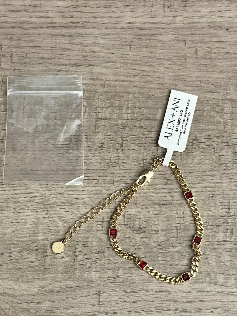 Alex and Ani Gold Bracelet with Scarlet Stones - Picture 2 of 5
